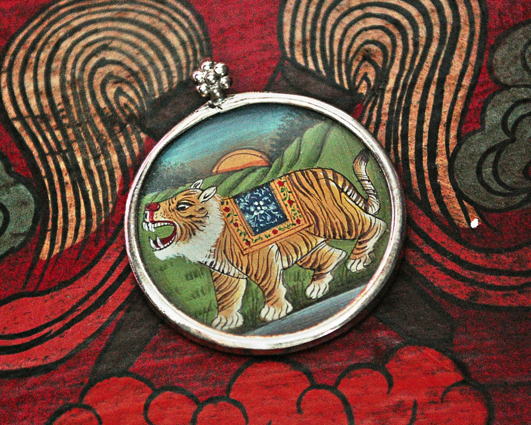 Indian Tiger Painting Pendant