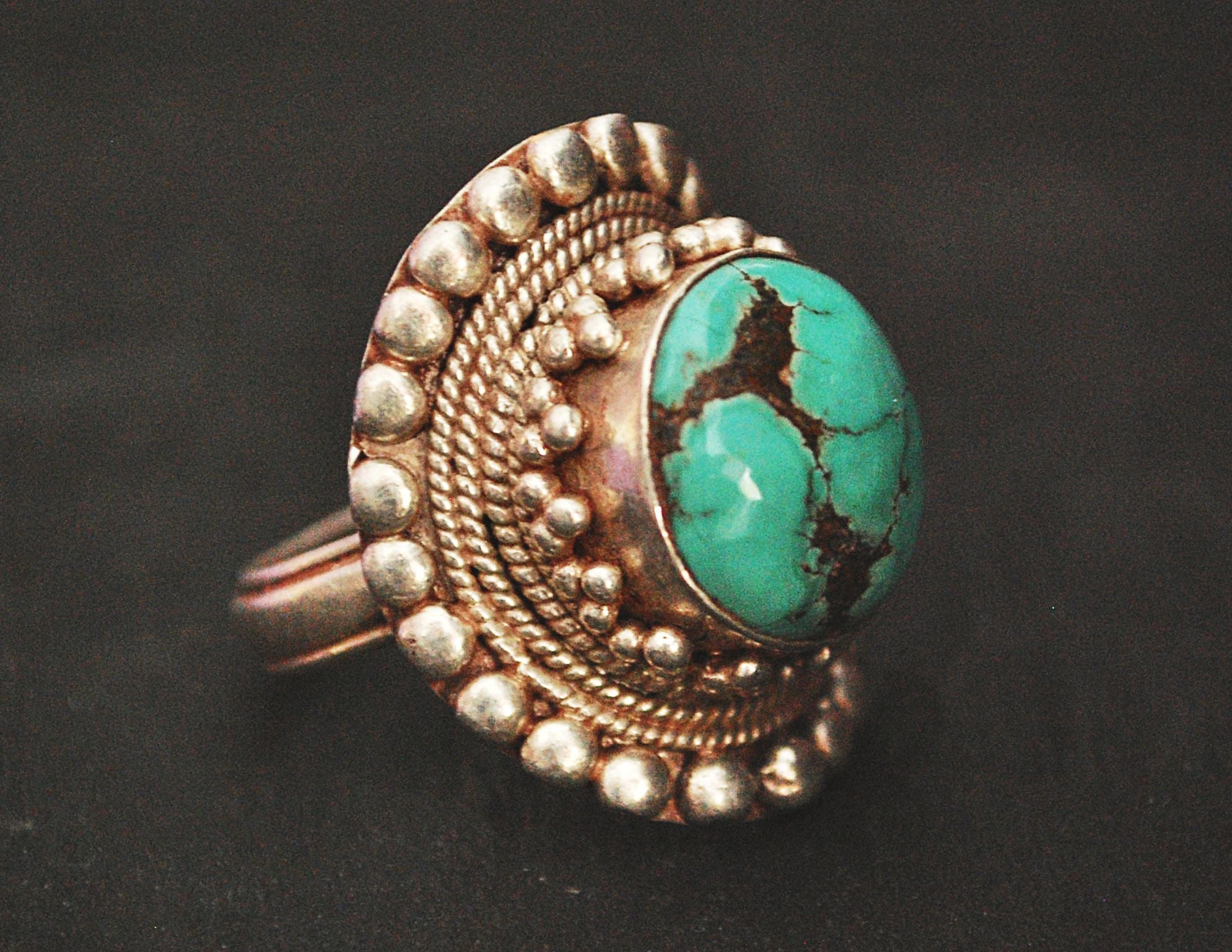 Bold Nepali Turquoise Ring - Size 11