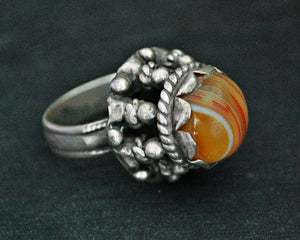 Antique Afghani Agate Ring - Size 10