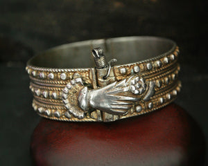 Old Palestinian Silver and Gilded Bracelet