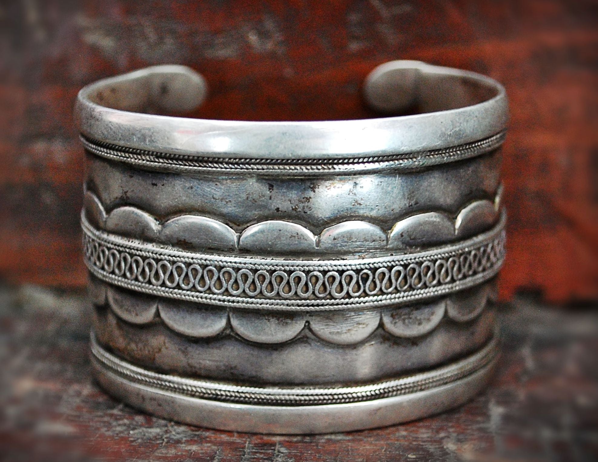 Antique Turkmen Silver Bracelet