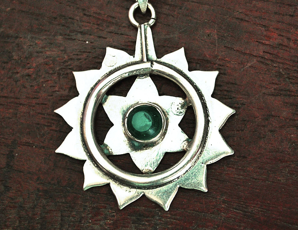 Sun and Star Malachite Pendant