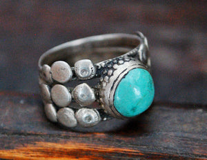 Antique Afghani Turquoise Ring - Size 8