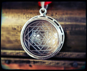 Sri Yantra Crystal Quartz Pendant