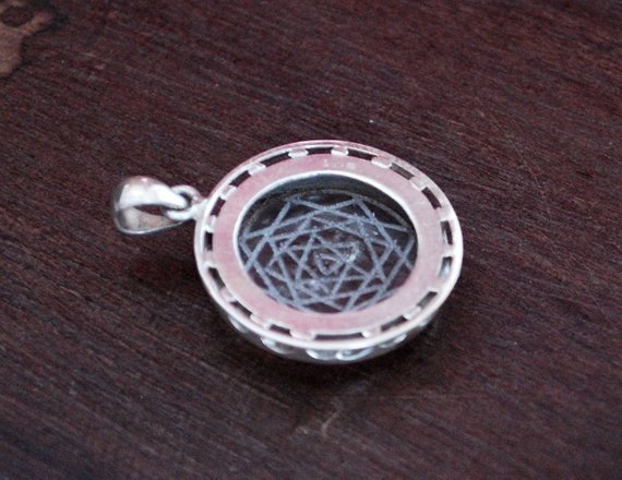 Sri Yantra Crystal Quartz Pendant