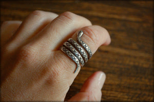 Snake Coil Ring from India - Size 7 - Gypsy Boho Snake Ring - Ethnic Tribal Indian Coil Snake Ring - Snake Ring