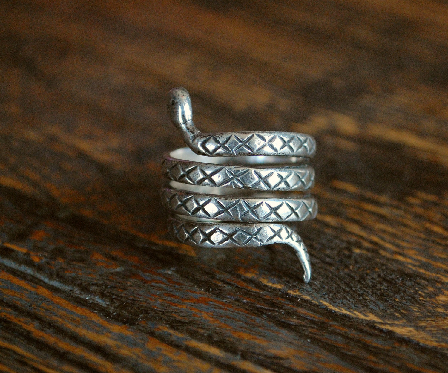 Snake Coil Ring from India - Size 7 - Gypsy Boho Snake Ring - Ethnic Tribal Indian Coil Snake Ring - Snake Ring