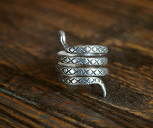 Snake Coil Ring from India - Size 7 - Gypsy Boho Snake Ring - Ethnic Tribal Indian Coil Snake Ring - Snake Ring