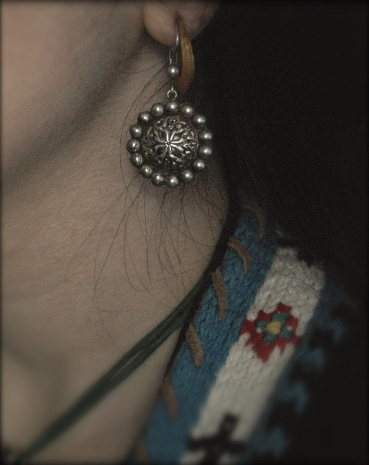 Vintage Egyptian Silver Dangle Earrings - Gypsy Silver Earrings - Ethnic Silver Dangle Earrings - Boho Dangle Earrings from Egypt