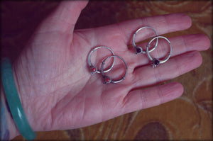 Tribal Hoop Earrings with Coral & Onyx
