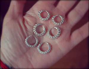 Tribal Fulani Hoop Earrings - Brass and Silver - Ethnic Tribal Hoop Earrings - Fulani Jewelry - Fulani Hoop Earrings