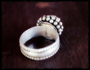 Tribal Rajasthan Silver Ring with Bells- Size 7 - Ethnic Tribal Indian Silver Ring - Rajasthani Silver Ring