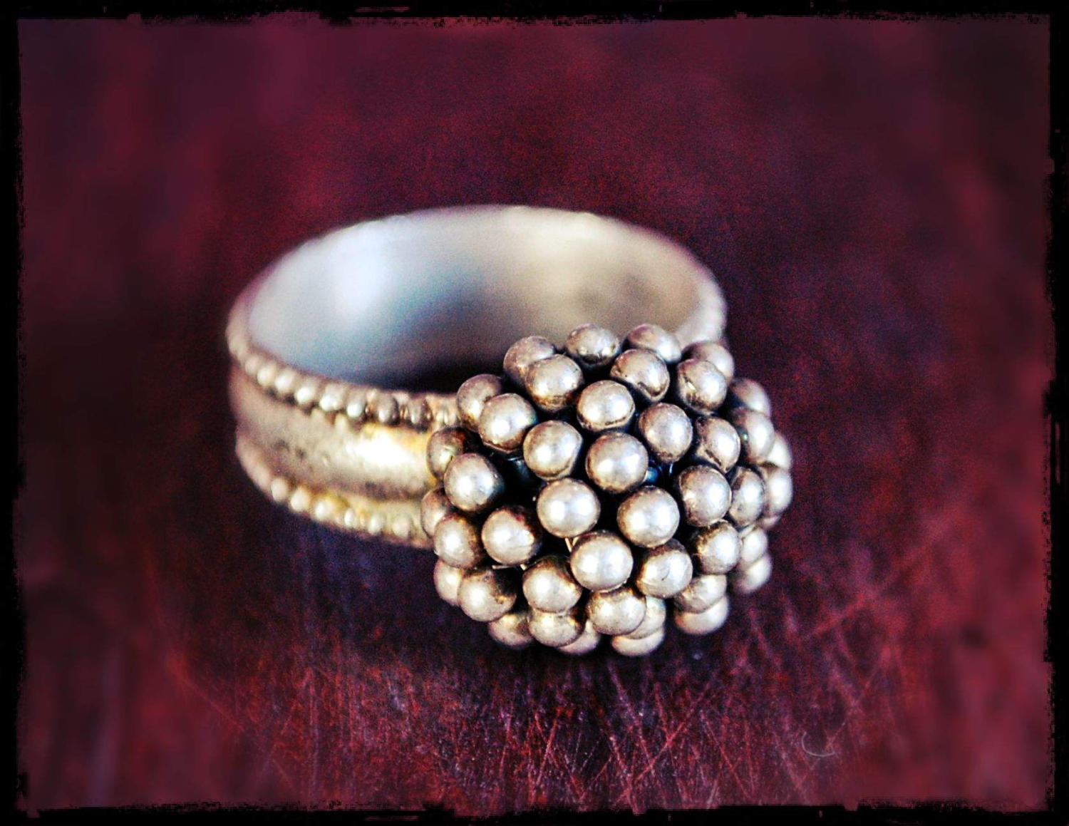 Tribal Rajasthan Silver Ring with Bells- Size 7 - Ethnic Tribal Indian Silver Ring - Rajasthani Silver Ring