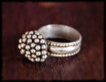 Tribal Rajasthan Silver Ring with Bells- Size 7 - Ethnic Tribal Indian Silver Ring - Rajasthani Silver Ring
