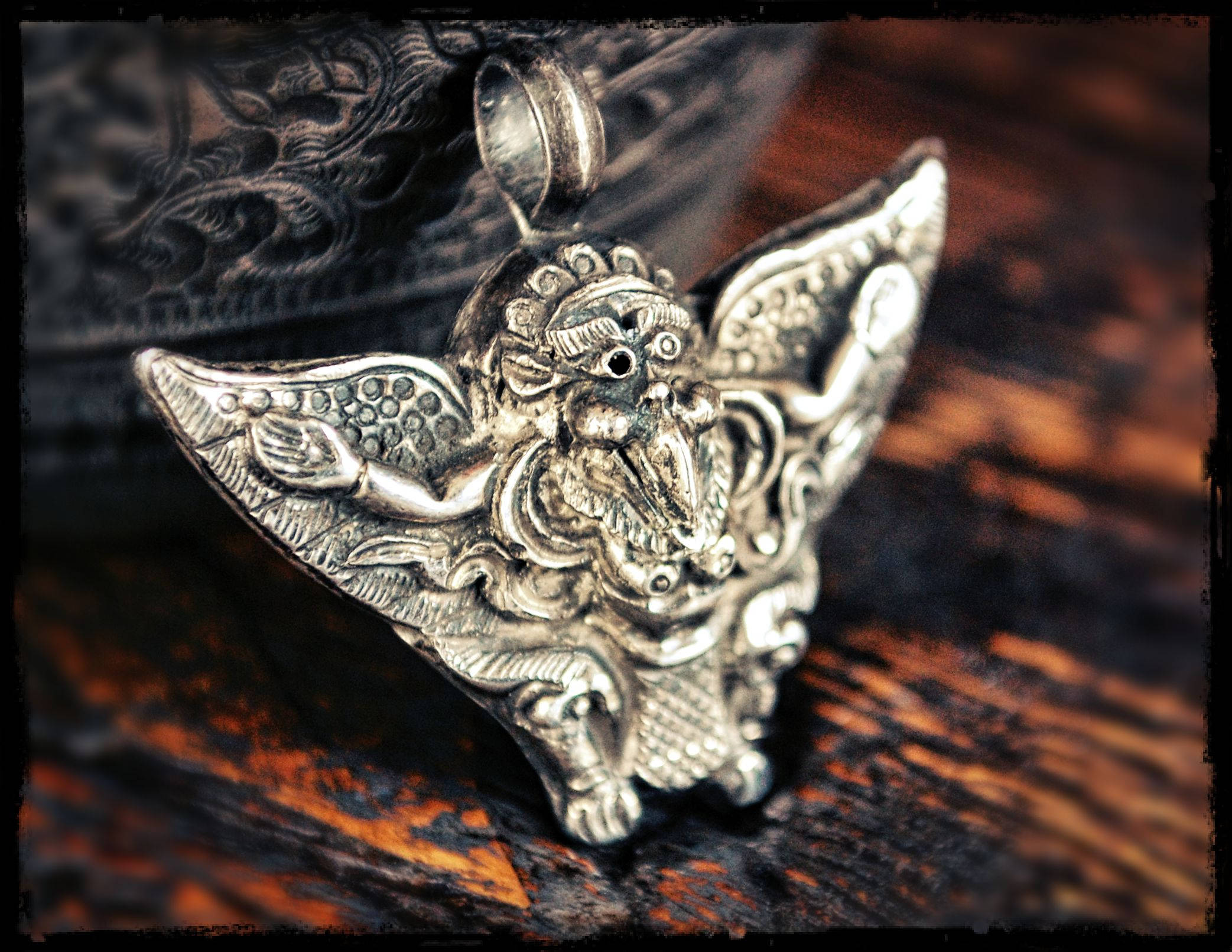 Garuda Pendant - Small and Large - Sterling Silver Garuda Pendant - Hindu Silver Pendant - Mythological Amulet - Garuda Jewelry