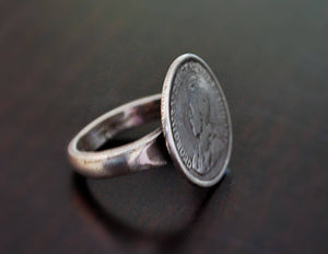 Indian Coin Ring - Size 8.5 - Indian Tribal Ring - Tribal Coin Ring - Ethnic Coin Ring - Indian Coin Jewelry - Indian Jewelry