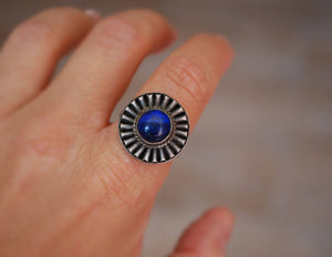 Ethnic Lapis Lazuli Ring - Size 8