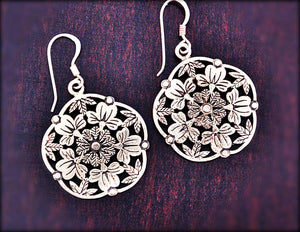 Gypsy Flower Silver Dangle Earrings