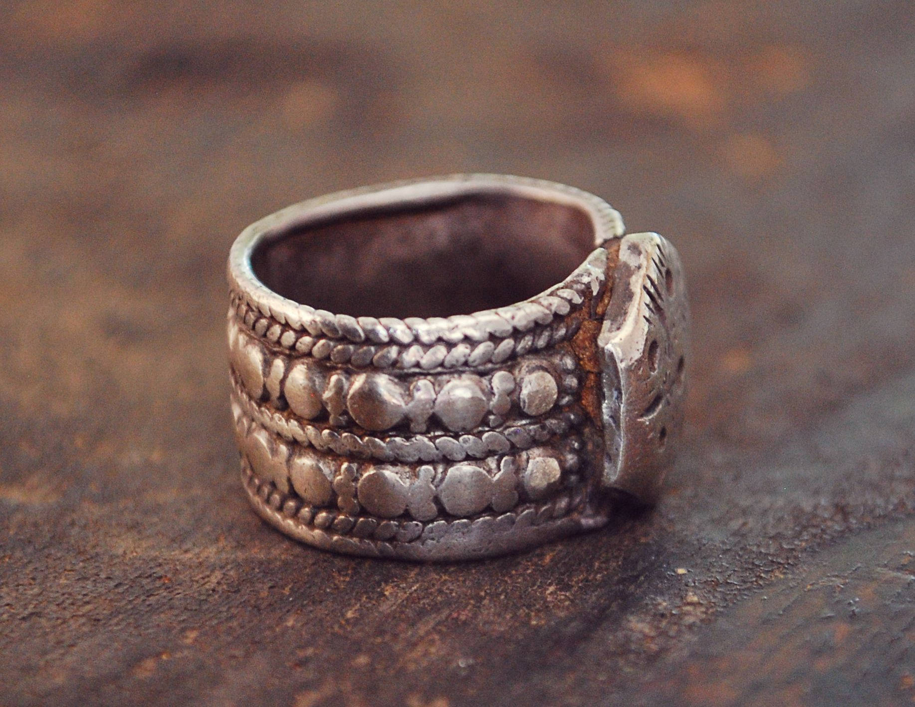 Antique Tribal Rajasthan Silver Ring - Size 5.5