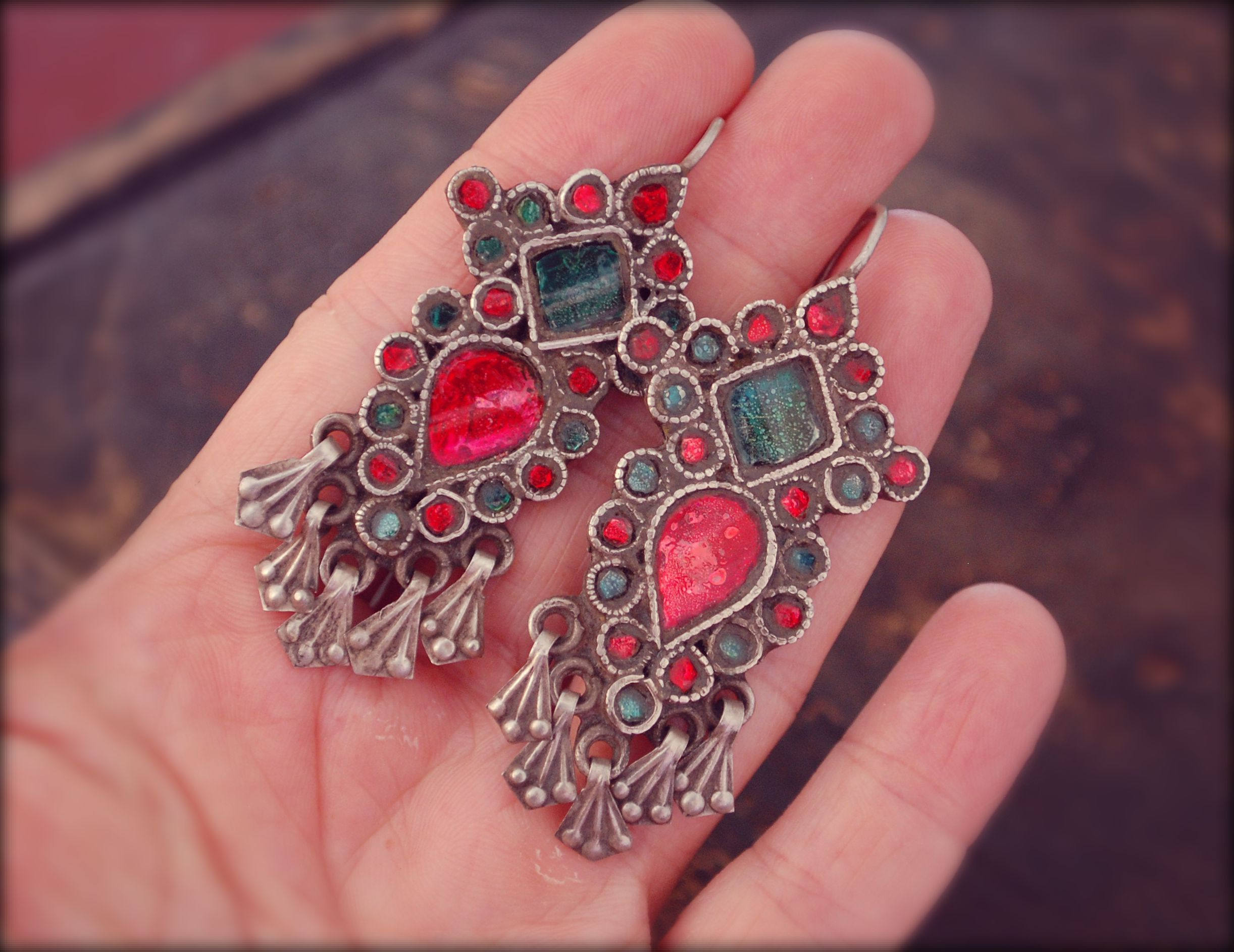 Rajasthani Earrings with Glass