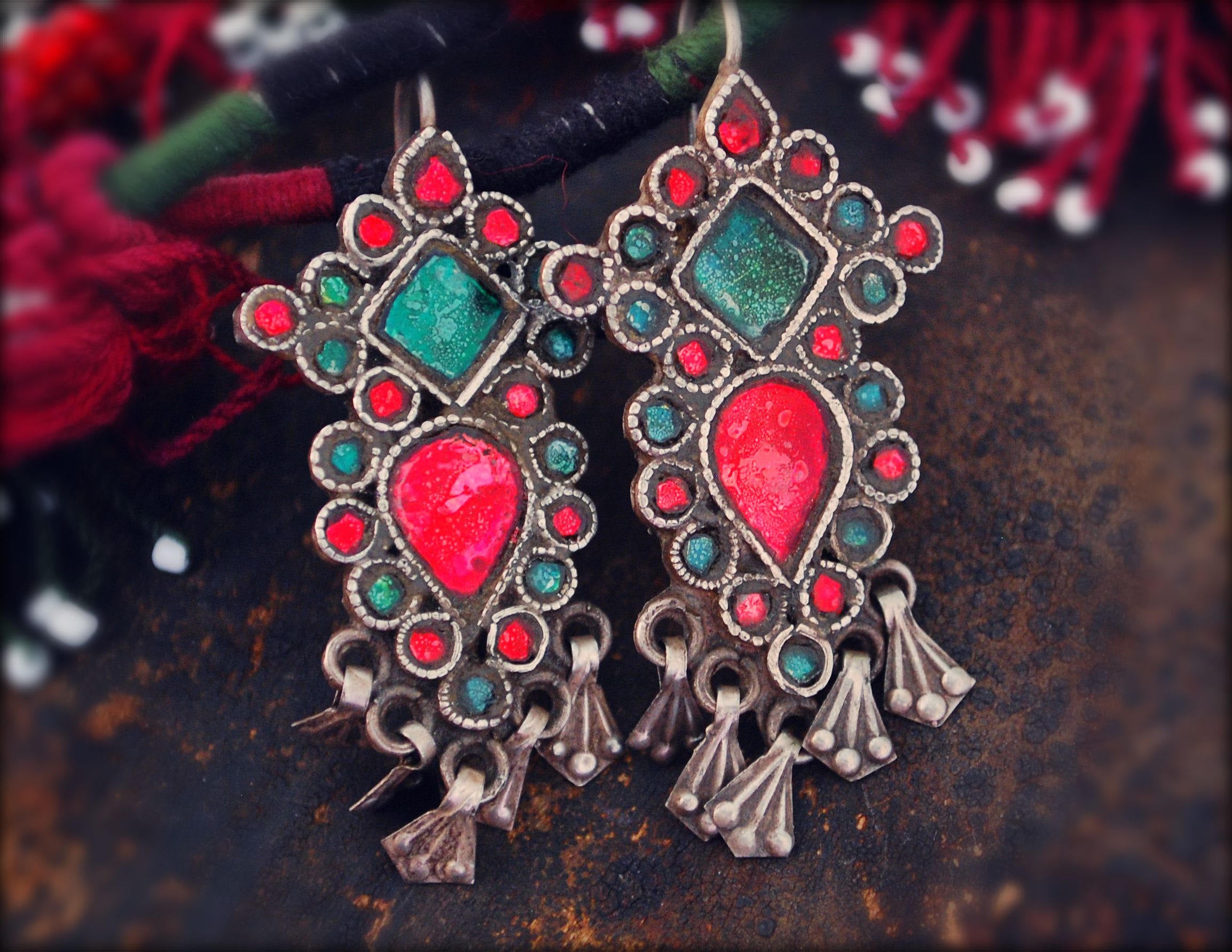 Rajasthani Earrings with Glass