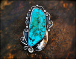 Splendid Navajo Turquoise Ring by John G Begay - Size 7.25 - Huge Navajo Turquoise Ring