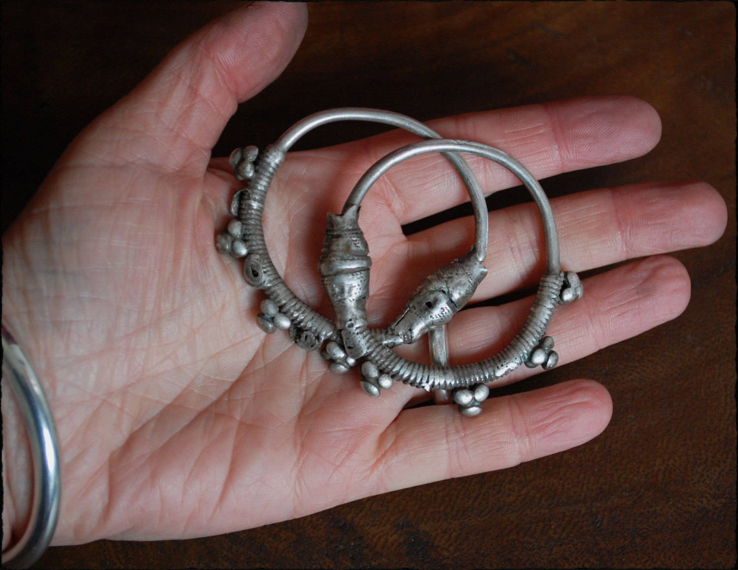 Antique Oman Bedouin Hoop Earrings - Tribal Hoop Earrings - Omani Silver Hoop Earrings - Yemen Hoop Earrings - Gauged Hoop Earrings