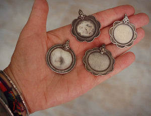 Tribal Silver Amulet from Rajasthan India - Rajasthan Silver Pendant - Ethnic Tribal Silver Charms