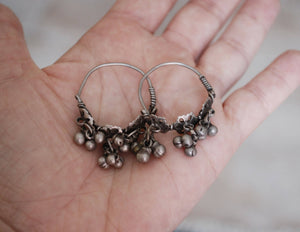 Rajasthani Hoop Earrings with Bells - Rajasthan Hoop Earrings - Rajasthani Jewelry - Tribal Hoop Earrings