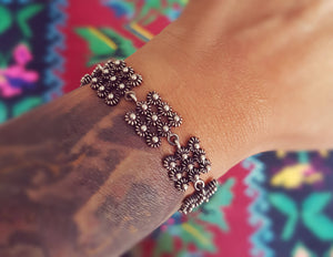 Ethnic Silver Link Bracelet - Indian Ethnic Silver Bracelet