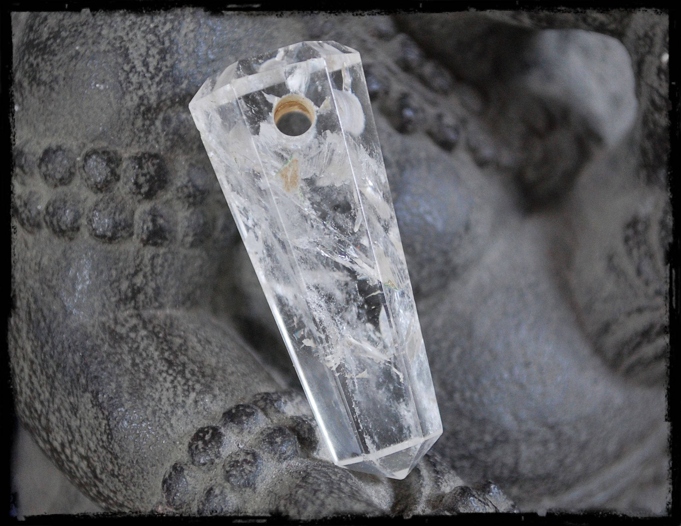 Crystal Quartz Point Pendant - Large Crystal Quartz Amulet
