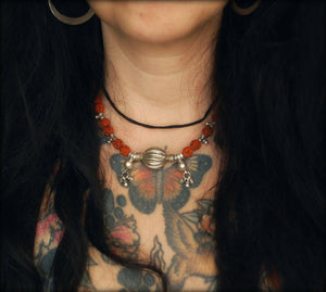 Rudraksha Antique Rajasthan Silver Beads Choker Necklace - Rudraksha Necklace - Rajasthan Silver Necklace