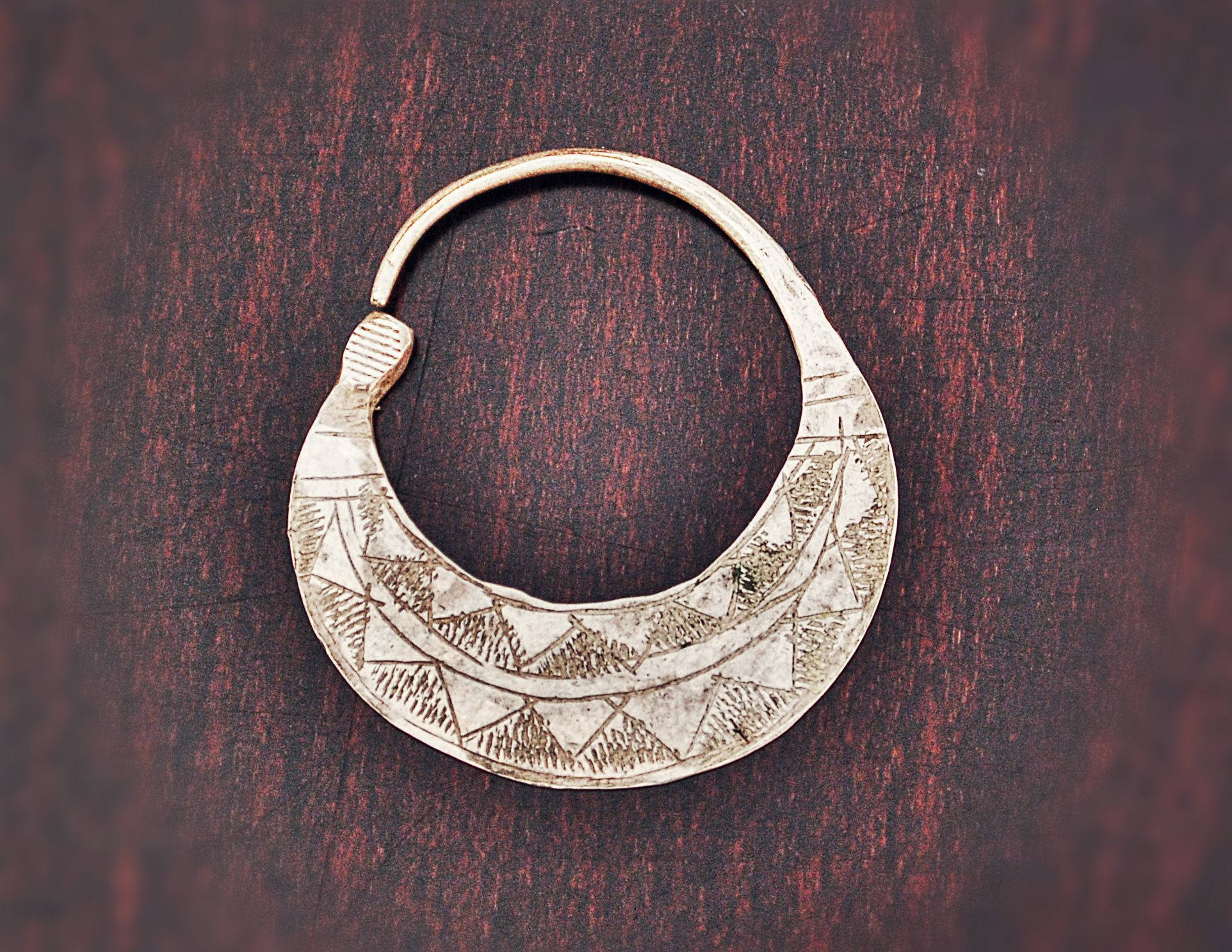 Tuareg Hoop Earring - Single Hoop Earring - Ethnic Tribal Hoop Earring - Tuareg Silver Earrings - Tuareg Jewelry