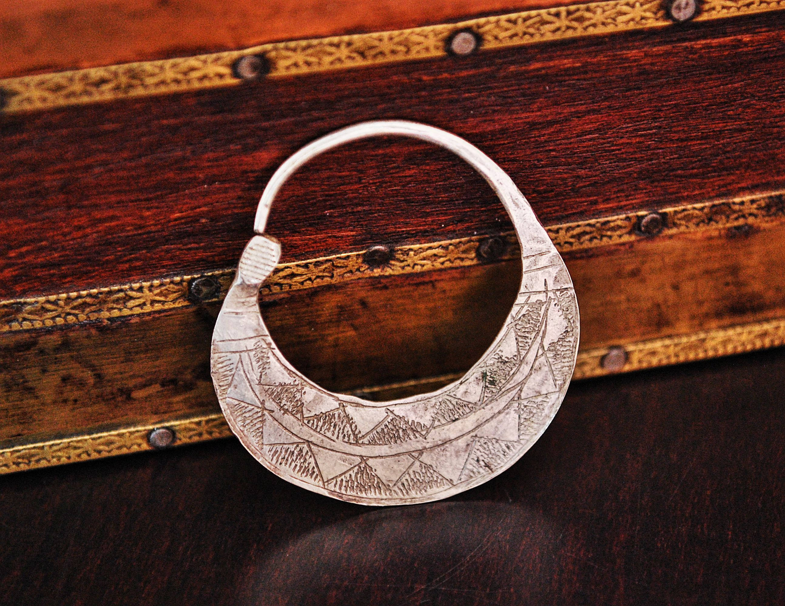 Tuareg Hoop Earring - Single Hoop Earring - Ethnic Tribal Hoop Earring - Tuareg Silver Earrings - Tuareg Jewelry