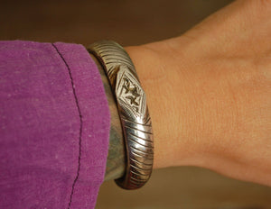 Tribal Cuff Bracelet from Afghanistan - Tribal Silver Cuff Bracelet