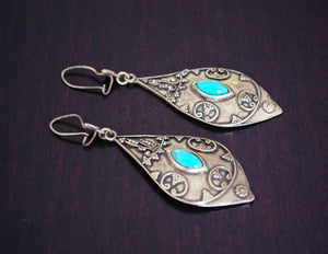 Ethnic Turquoise Earrings from Greece