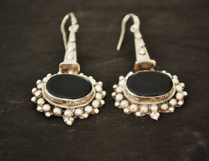 Ethnic Onyx Earrings from India - Gypsy Earrings - Ethnic Tribal Earrings - Ethnic India Earrings - Onyx Earrings - Ethnic Onyx