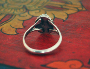 Turquoise Silver Ring - Size 7