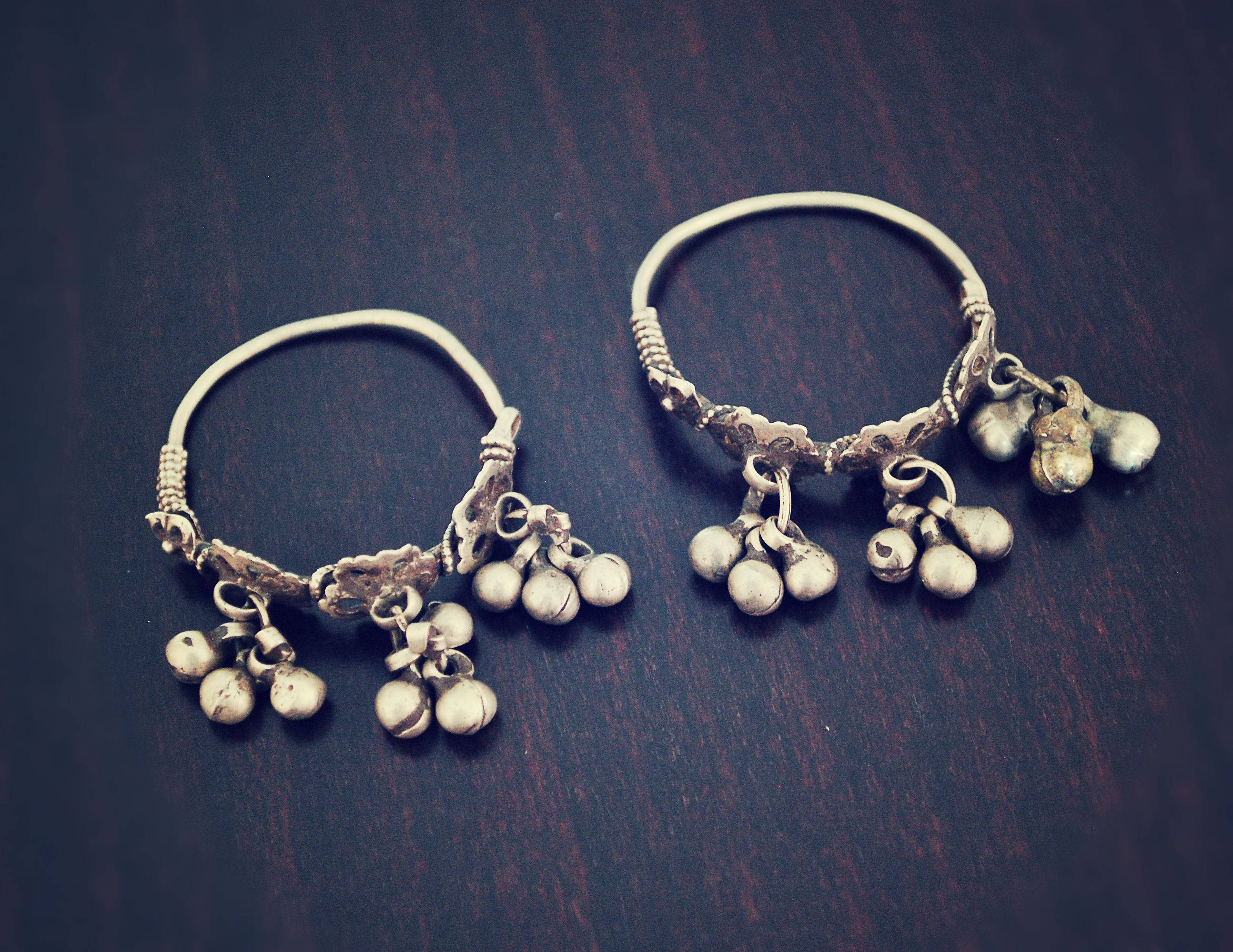 Rajasthani Hoop Earrings with Bells - Rajasthan Hoop Earrings - Rajasthani Jewelry - Tribal Hoop Earrings