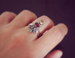 Ethnic Multistone Ring - Size 7 - Multistone Ring - Multistone Jewelry - Gemstone Ring - Ethnic Ring