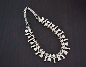 Rajasthan Silver Necklace - Vintage Indian Choker Necklace - Ethnic Tribal India Necklace - Rajasthan Jewelry - Rajasthan Necklace