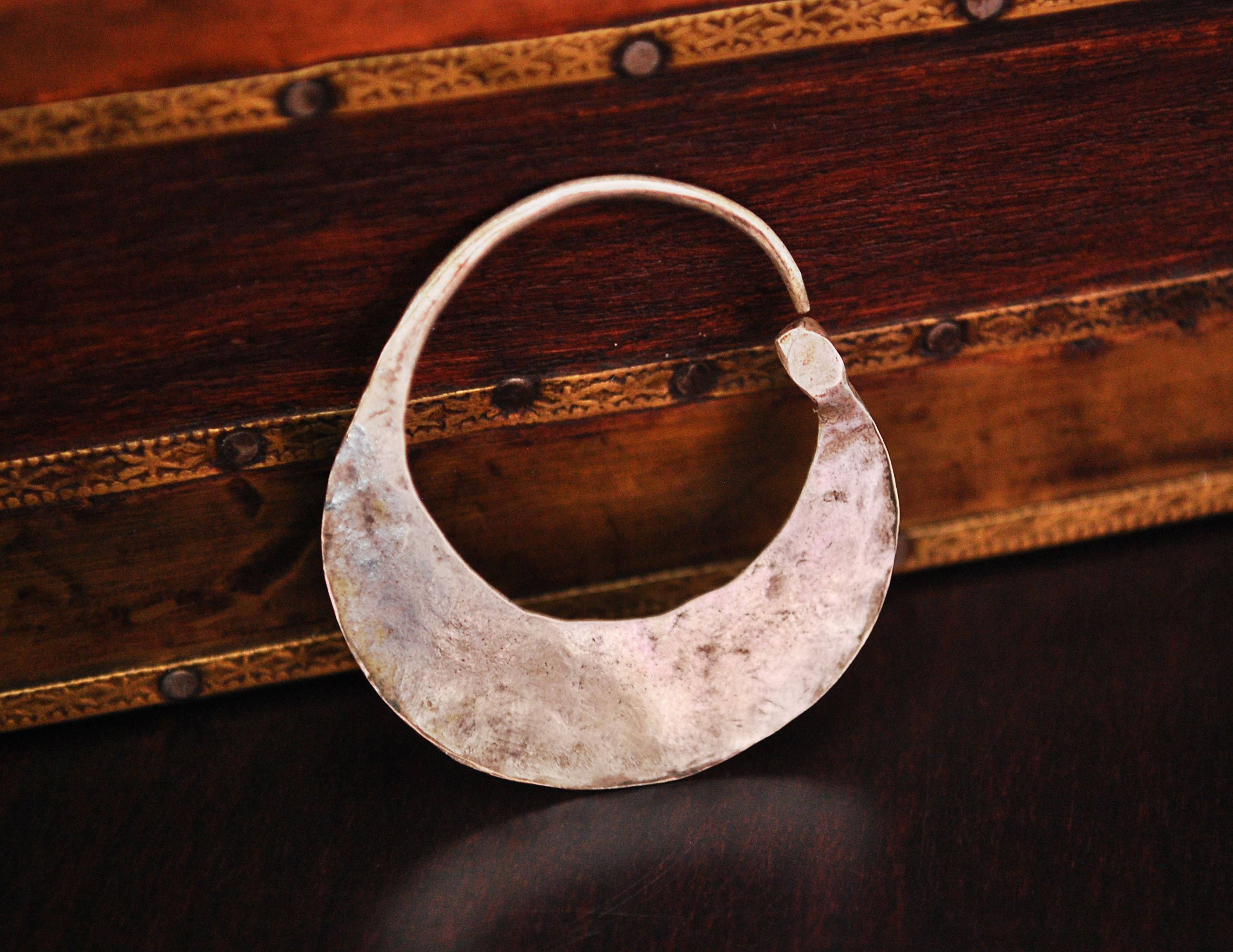 Tuareg Hoop Earring - Single Hoop Earring - Ethnic Tribal Hoop Earring - Tuareg Silver Earrings - Tuareg Jewelry