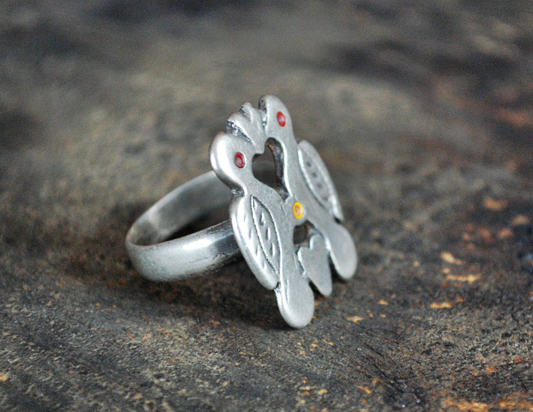 Antique Berber Love Birds Ring - Size 6.5 - Berber Jewelry - Tribal Silver Ring - Berber Ring - Moroccan Jewelry