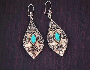 Ethnic Turquoise Earrings from Greece