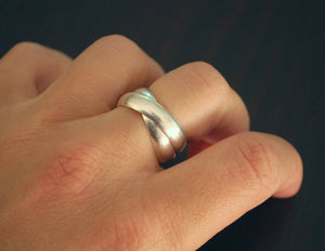Double Band Ring - Size 6.5 - Multiband Ring - Minimalist Ring - Sterling Silver Minimalist Jewelry - Boho Ring