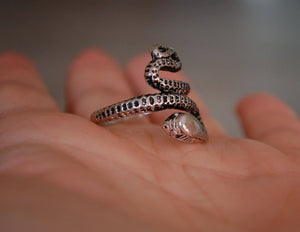 Snake Ring - Size 8 - Sterling Silver Snake Ring