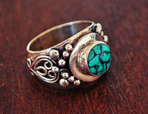 Gypsy Boho Turquoise Ring - Size 7