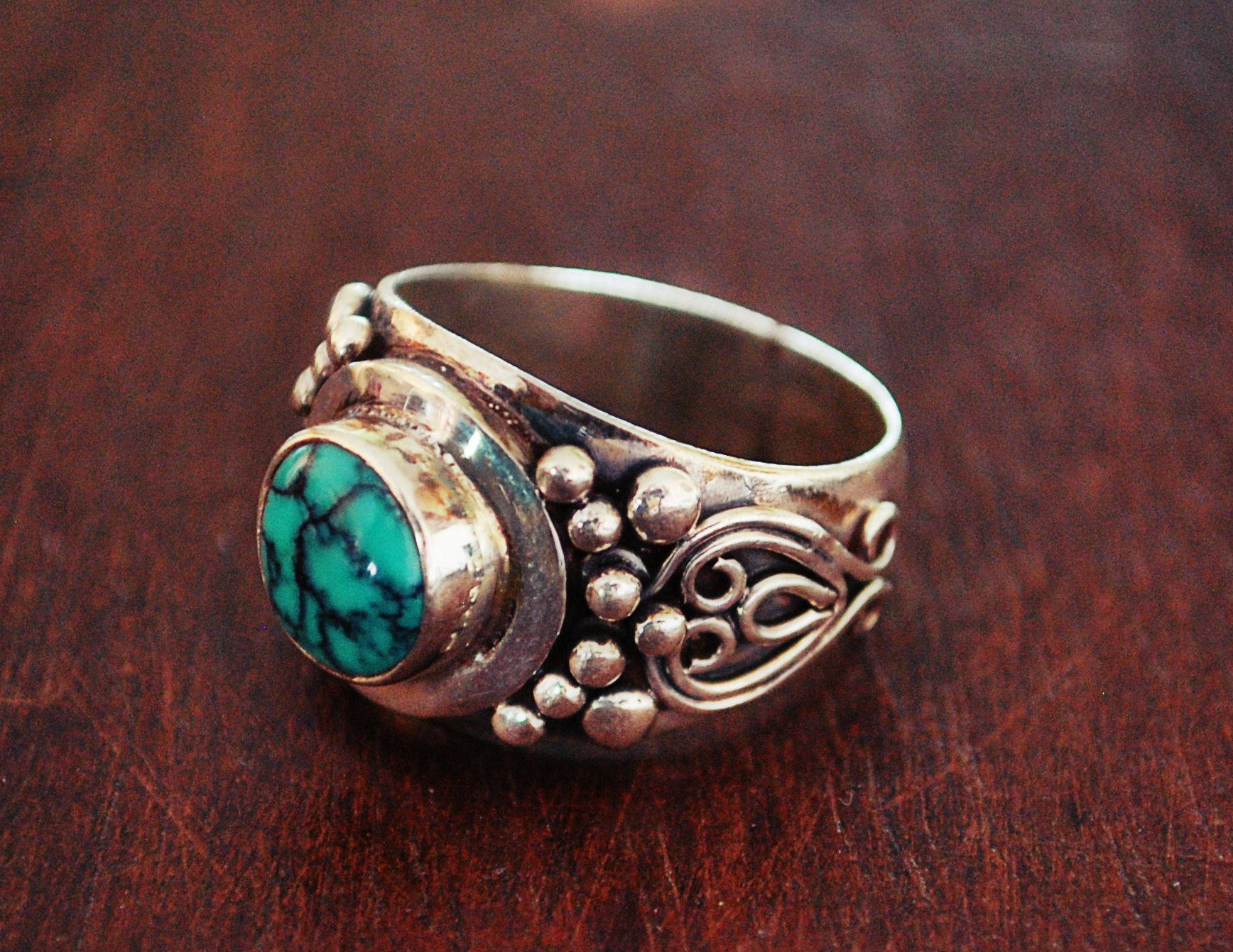 Gypsy Boho Turquoise Ring - Size 7