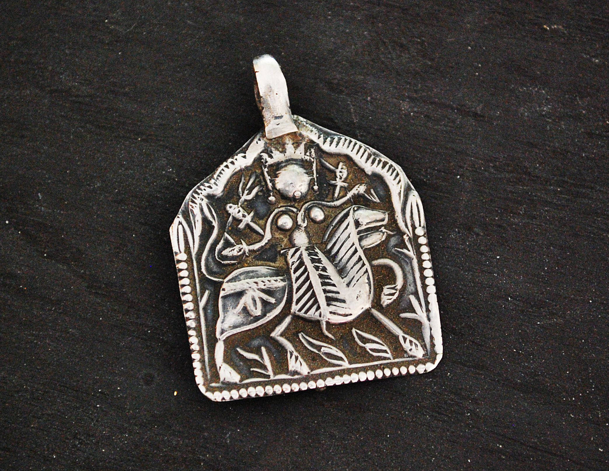 Antique Indian Amulet Bhumiya Raj - Antique Tribal Hindu Amulet Pendant - Indian Tribal Hindu Amulet - Hindu Amulet - Bhumiya Raj