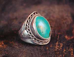 Ethnic Turquoise Ring - Size 9.5 - Turquoise Ring